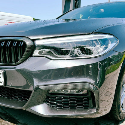 DRY CARBON Front Flaps Blende Luftführung für BMW G30 G31 mit M Paket vor LCI