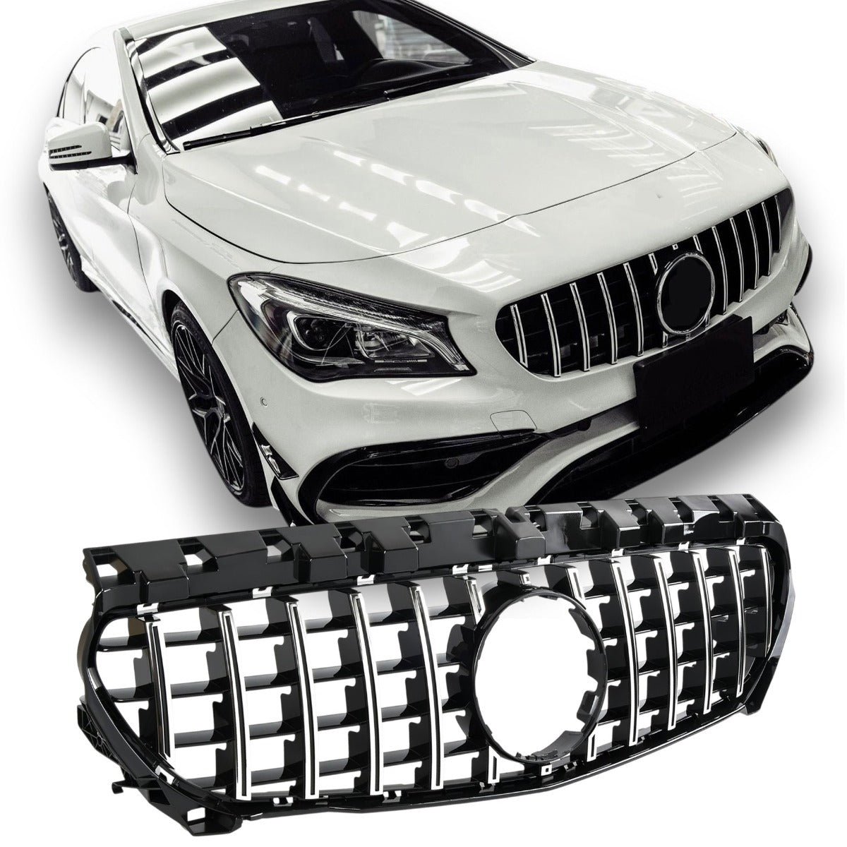 Sport Kühlergrill schwarz/chrom für Mercedes CLA C117 2013-2019