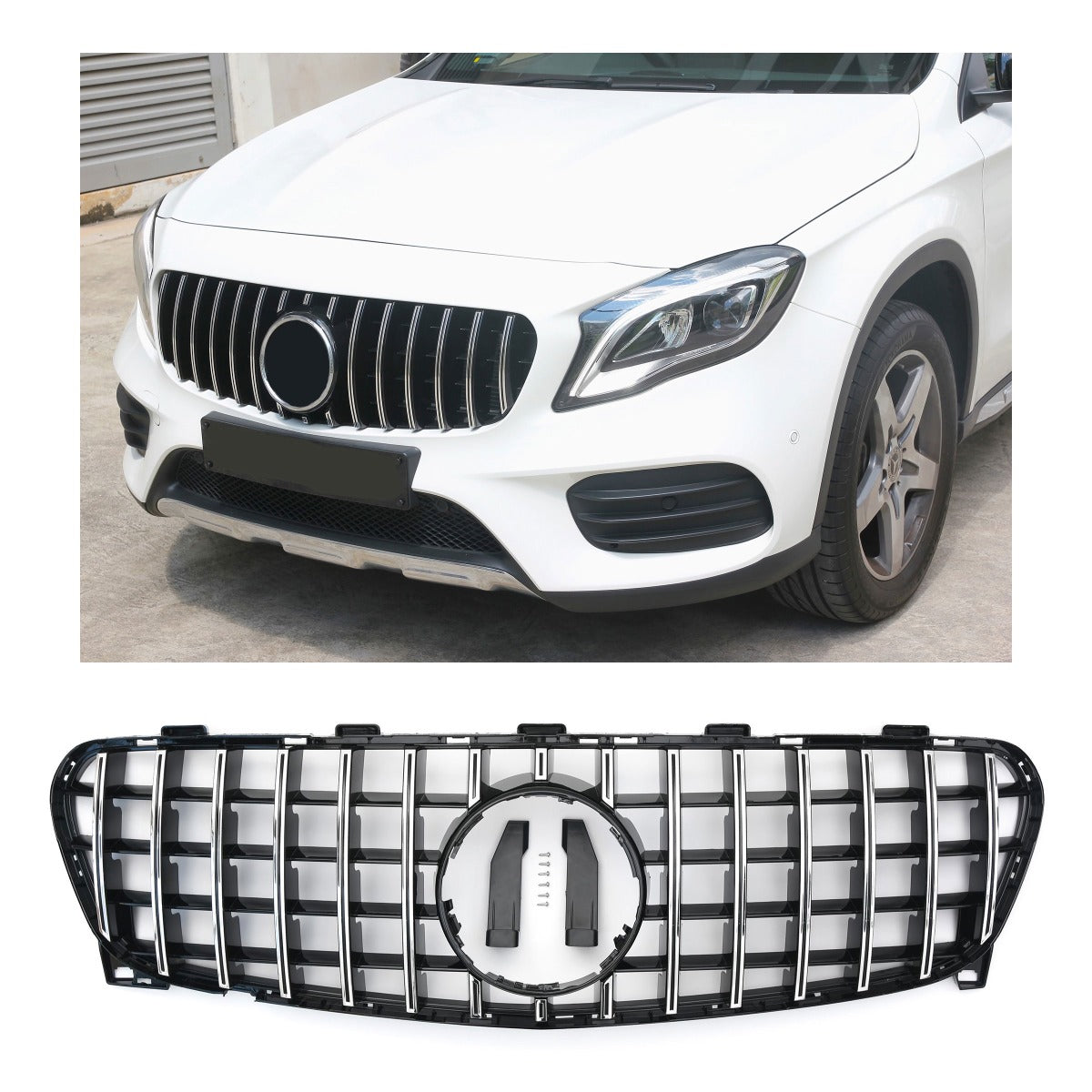 Panamericana GT Kühlergrill hochglanz schwarz für Mercedes GLA X156 Facelift ab 02/2017