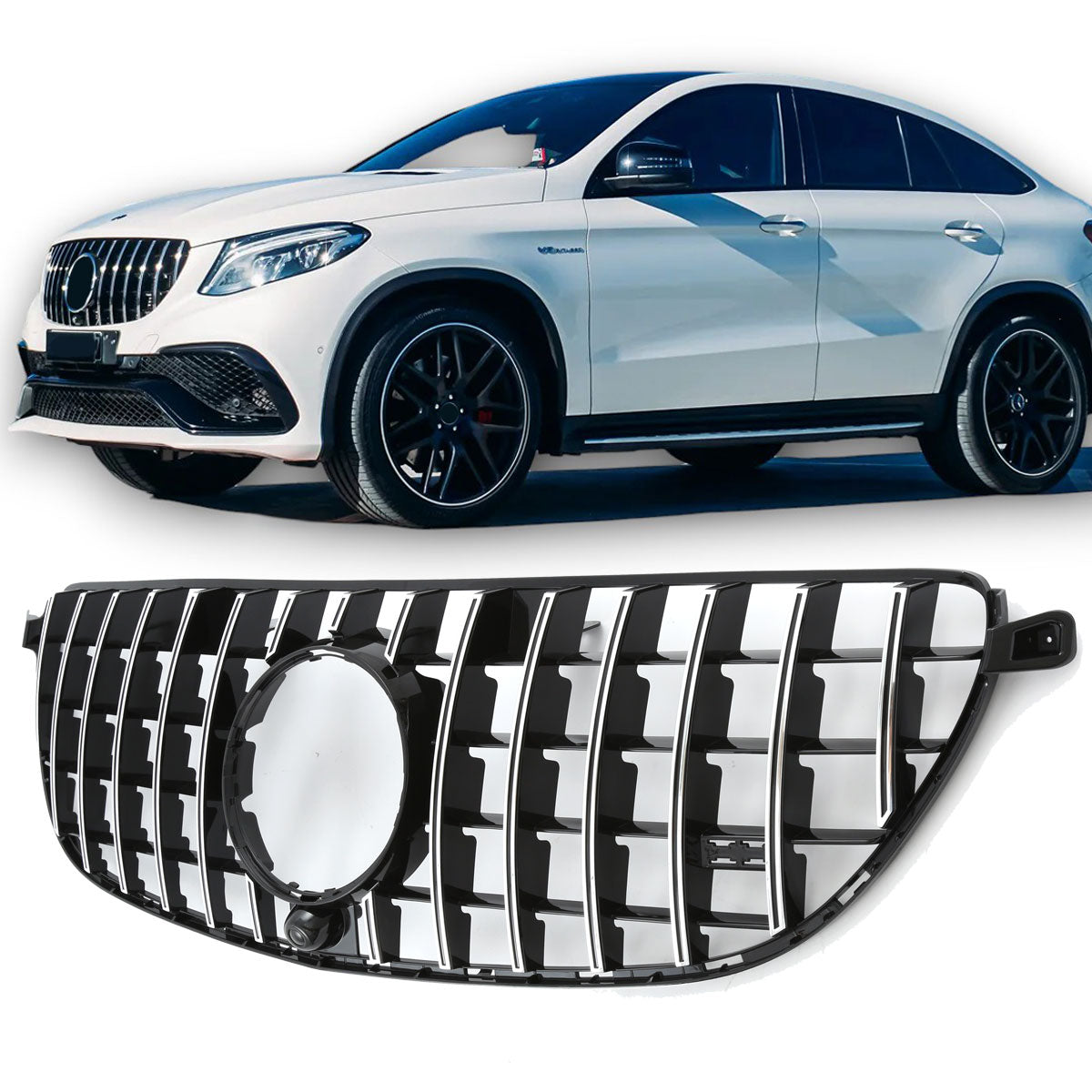 Sport Panamericana GT Kühlergrill für Mercedes GLE 63 AMG W166 C292 2015-2018 hochglanz schwarz