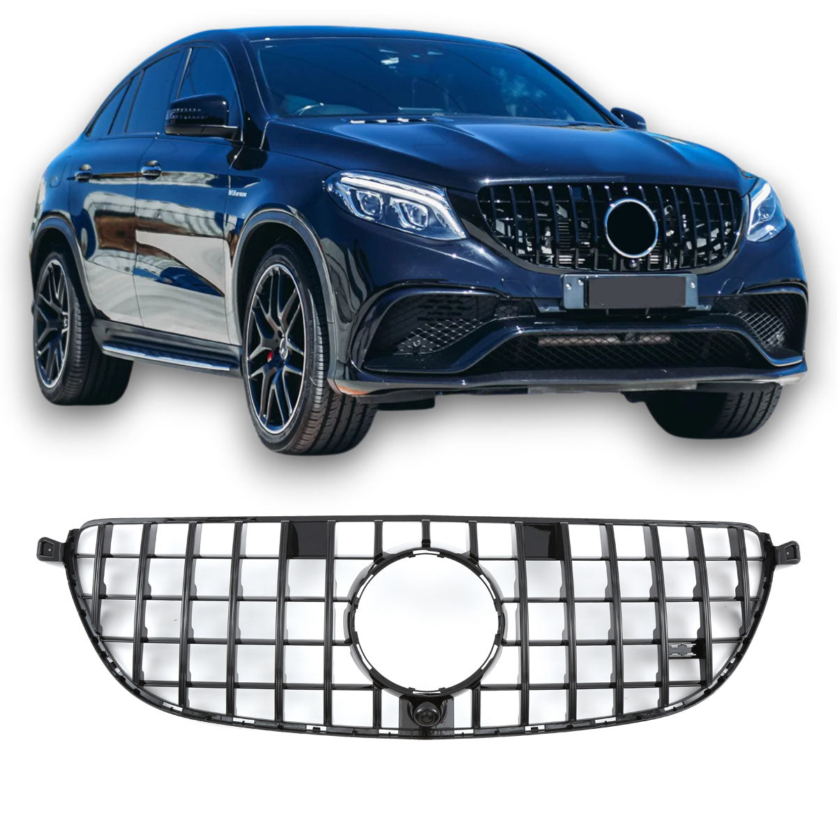 Panamericana GT Kühlergrill hochglanz schwarz für Mercedes GLE 63 AMG W166 C292 2015-2018