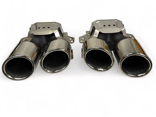 Auspuffblenden Satz Edelstahl verchromt für Diffusor MDS-167500 / MDS-167522