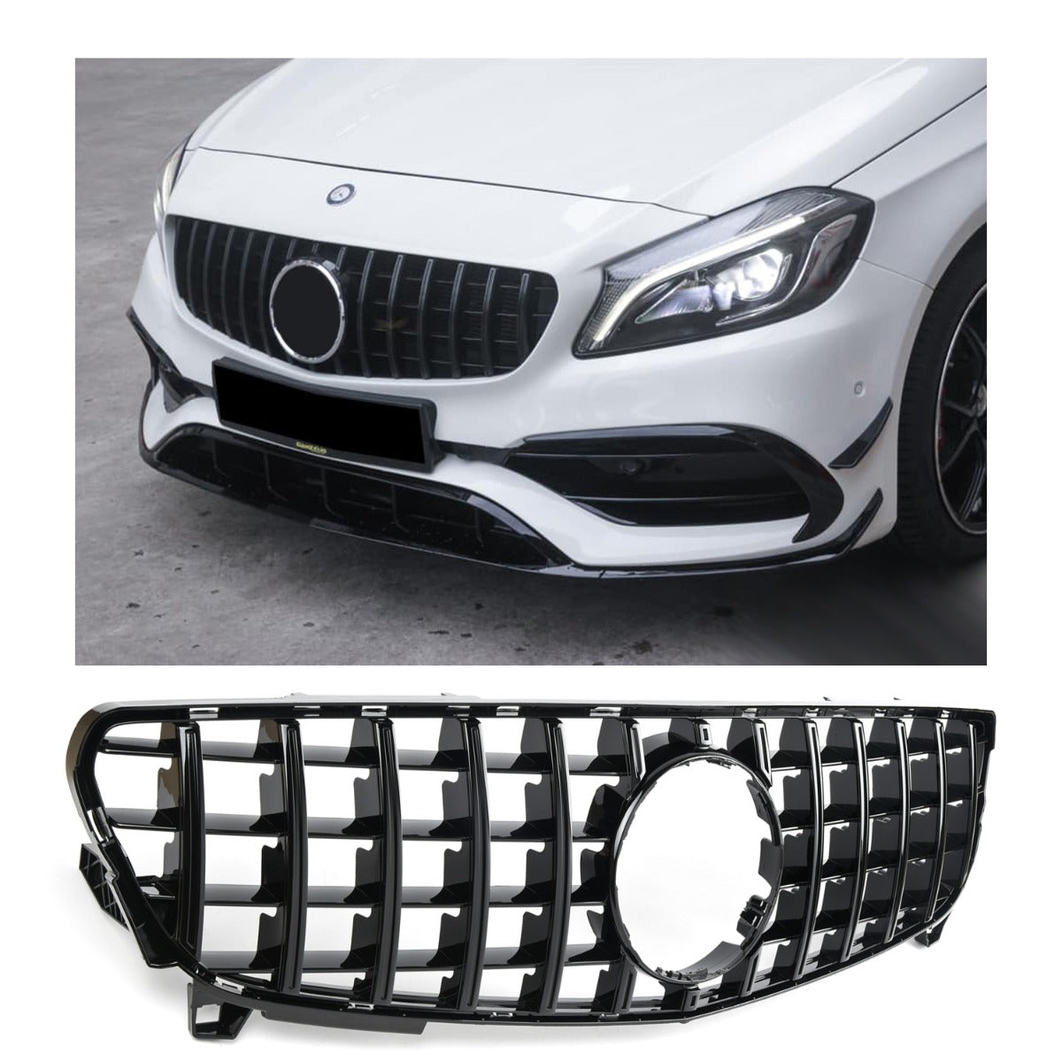 Sport Panamericana GT Kühlergrill hochglanz schwarz für Mercedes A-Klasse W176 Facelift 10/2015-04/2018