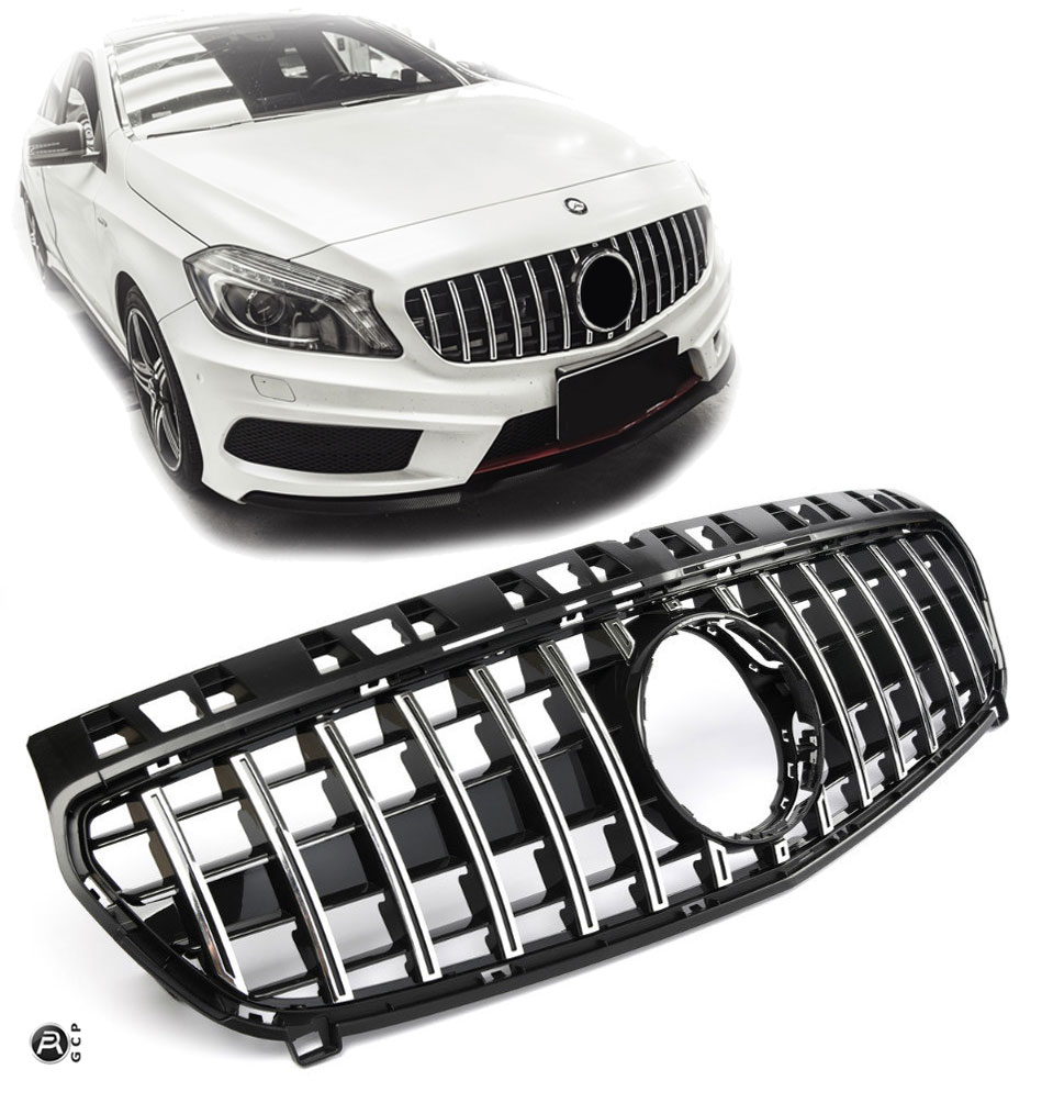 Panamericana GT Kühlergrill hochglanz schwarz für Mercedes A-Klasse W176 Vorfacelift