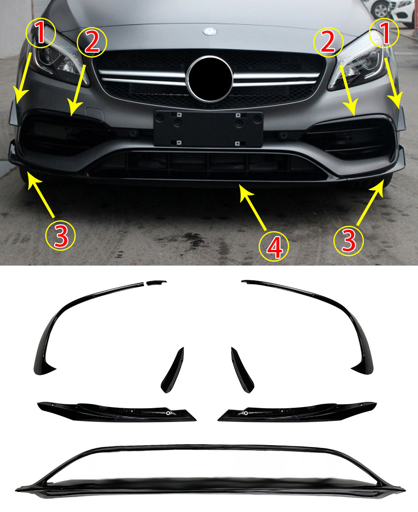 Frontspoiler schwarz für Mercedes A-Klasse W176 Facelift AMG Styling ab 10/2015