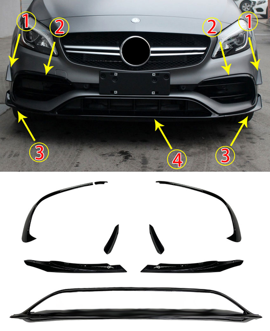 Frontspoiler schwarz für Mercedes A-Klasse W176 Facelift AMG Styling ab 10/2015