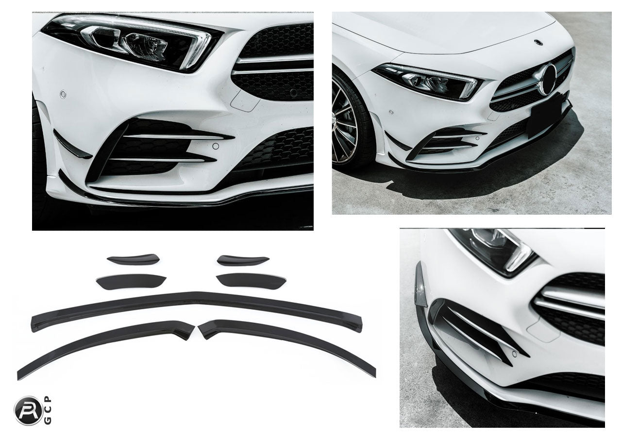 Aero Flaps vorne hochglanz schwarz für Mercedes A-Klasse W177 V177 AMG Line