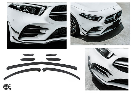 Aero Flaps vorne hochglanz schwarz für Mercedes A-Klasse W177 V177 AMG Line