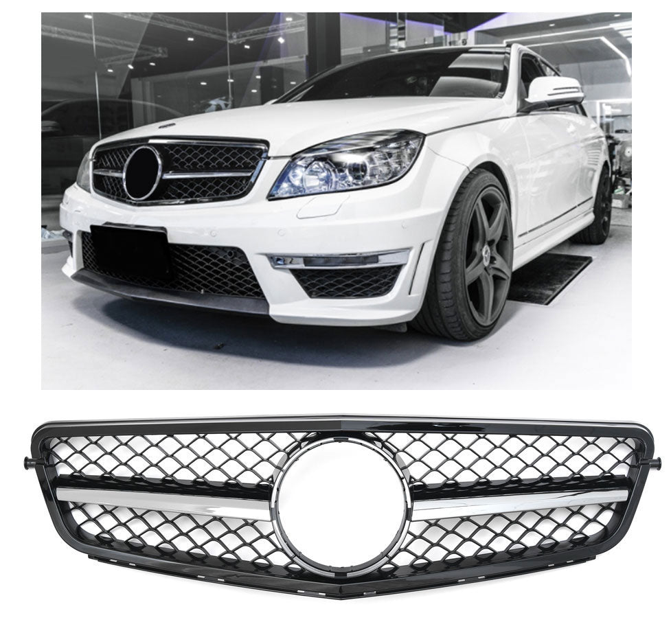 Sport Kühlergrill AMG-Design schwarz/chrom für Mercedes C-Klasse W204/S204/C204