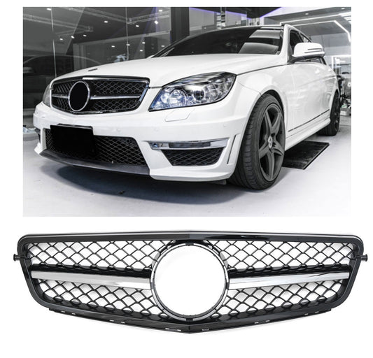 Sport Kühlergrill AMG-Design schwarz/chrom für Mercedes C-Klasse W204/S204/C204