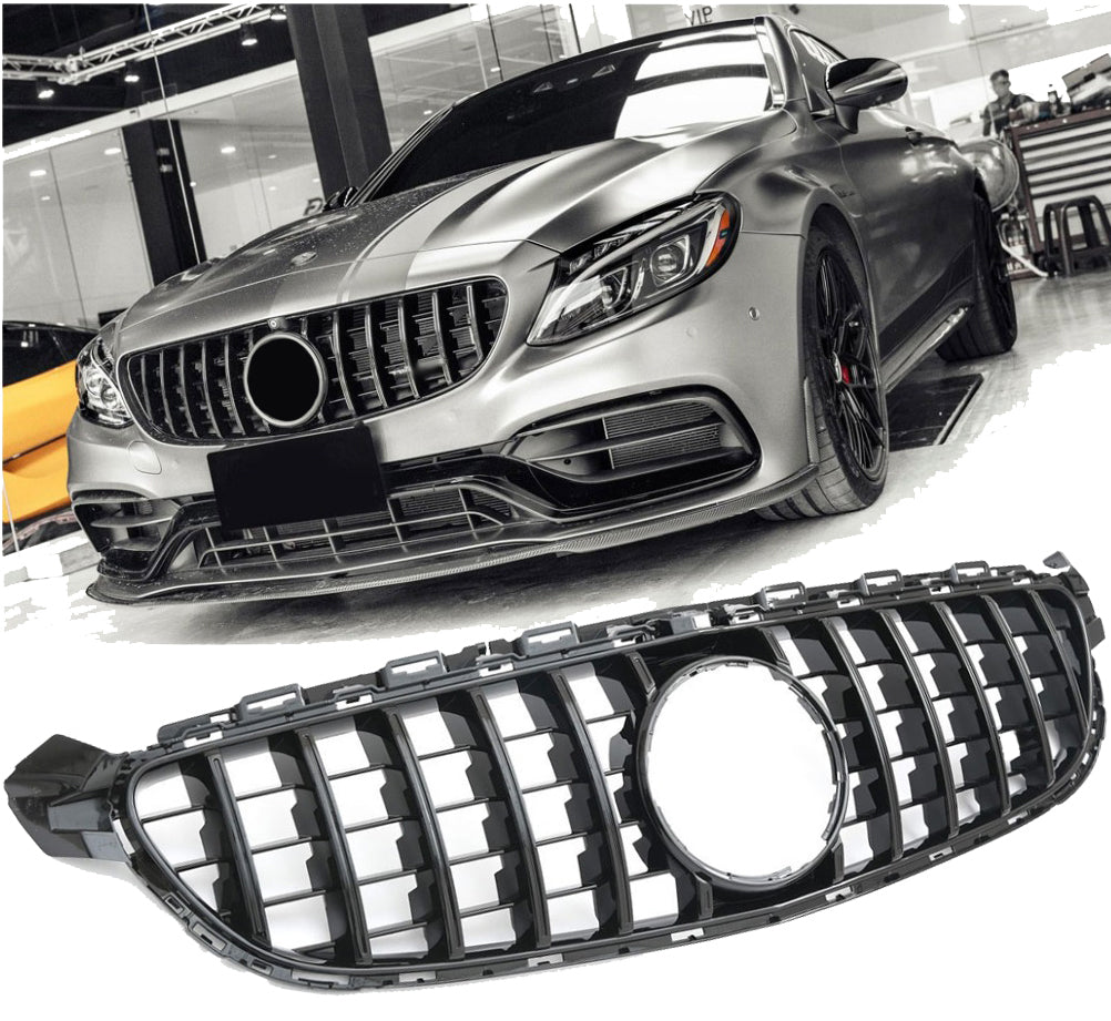 Panamericana Kühlergrill hochglanz schwarz für Mercedes C63 AMG W205 2014-2021