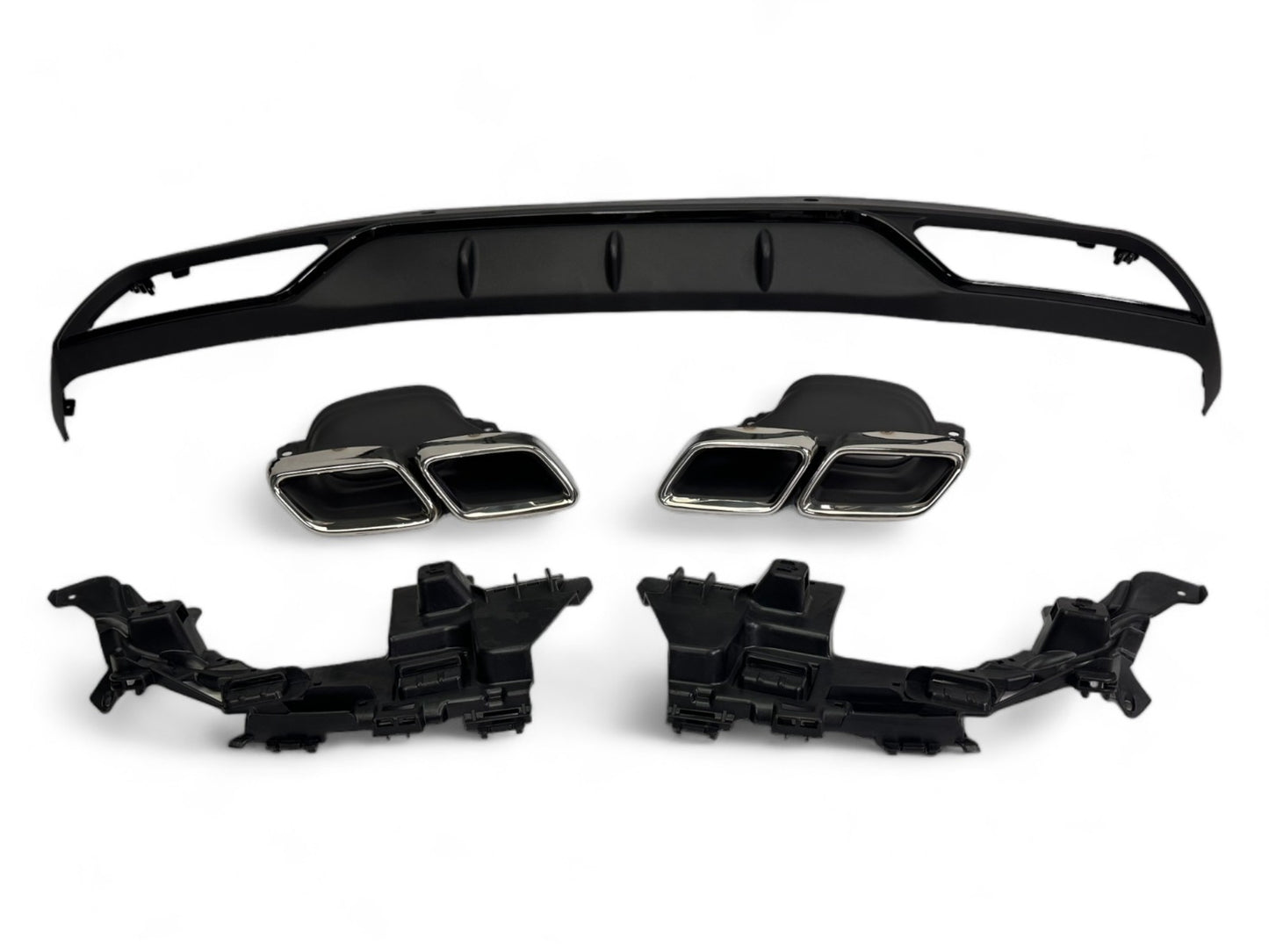 Diffusor mit Auspuffblenden 2x2 Chrom für Mercedes W205/S205 2014-2021 Avantgarde/Serienausstattung