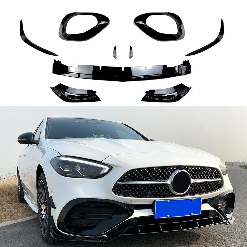 Frontspoiler Spoilerlippe Hochglanz Schwarz für Mercedes C-Klasse W206/S206 AMG Line