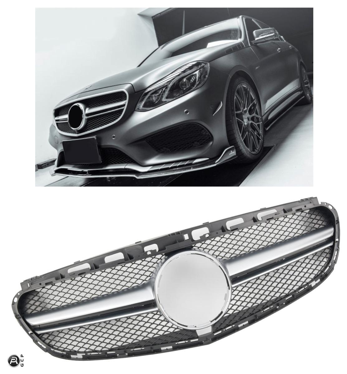 Sport Kühlergrill hochglanz schwarz für Mercedes E-Klasse W212/S212 Facelift