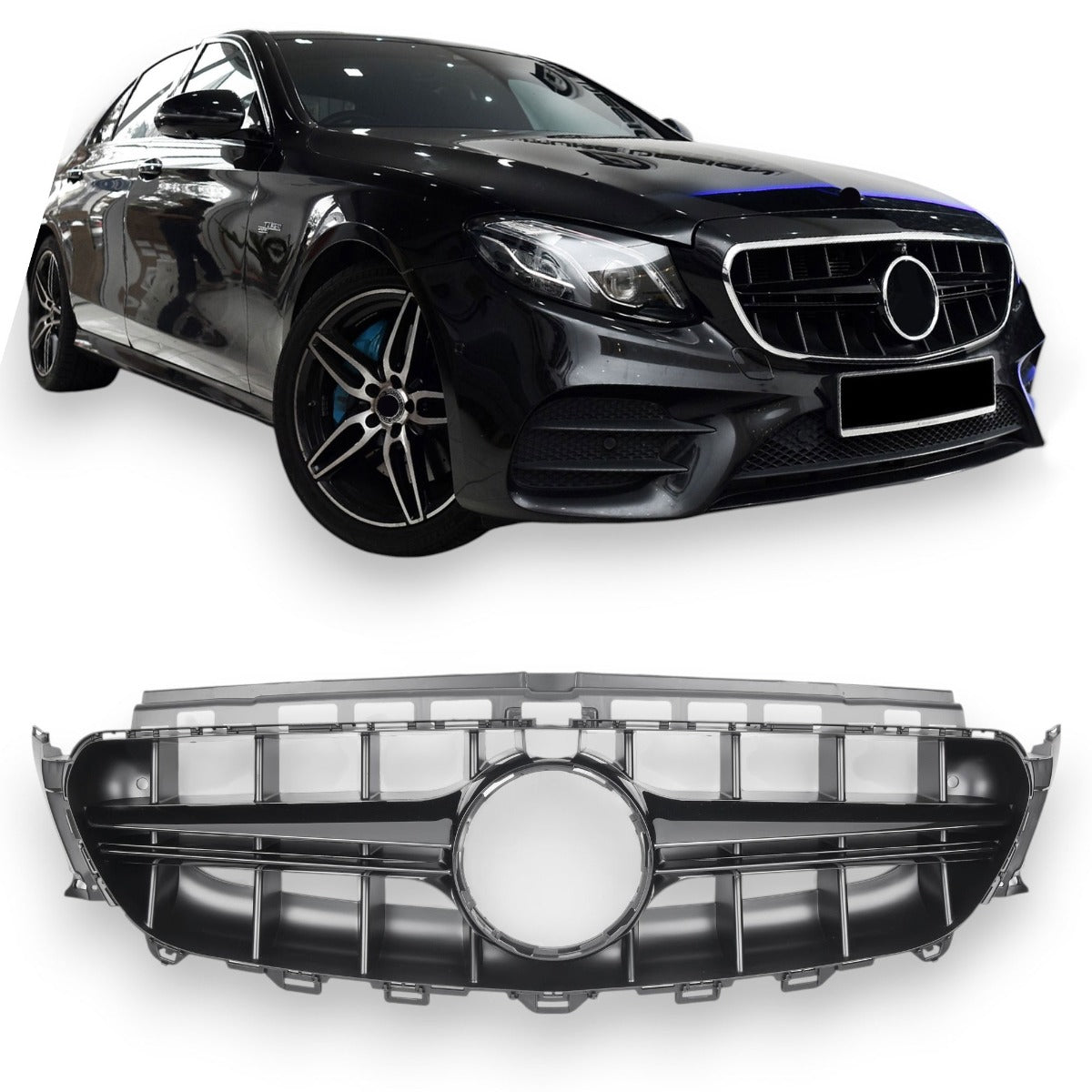 Sport Kühlergrill hochglanz schwarz für Mercedes E-Klasse W213/S213/C238/A238 2017-06/2020