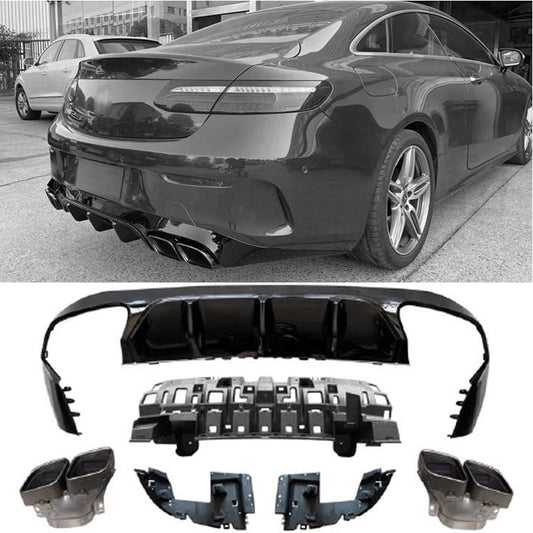 Diffusor + Auspuffblenden Chrom E63 AMG Design Mercedes E-Klasse C238 A238 2016–2020