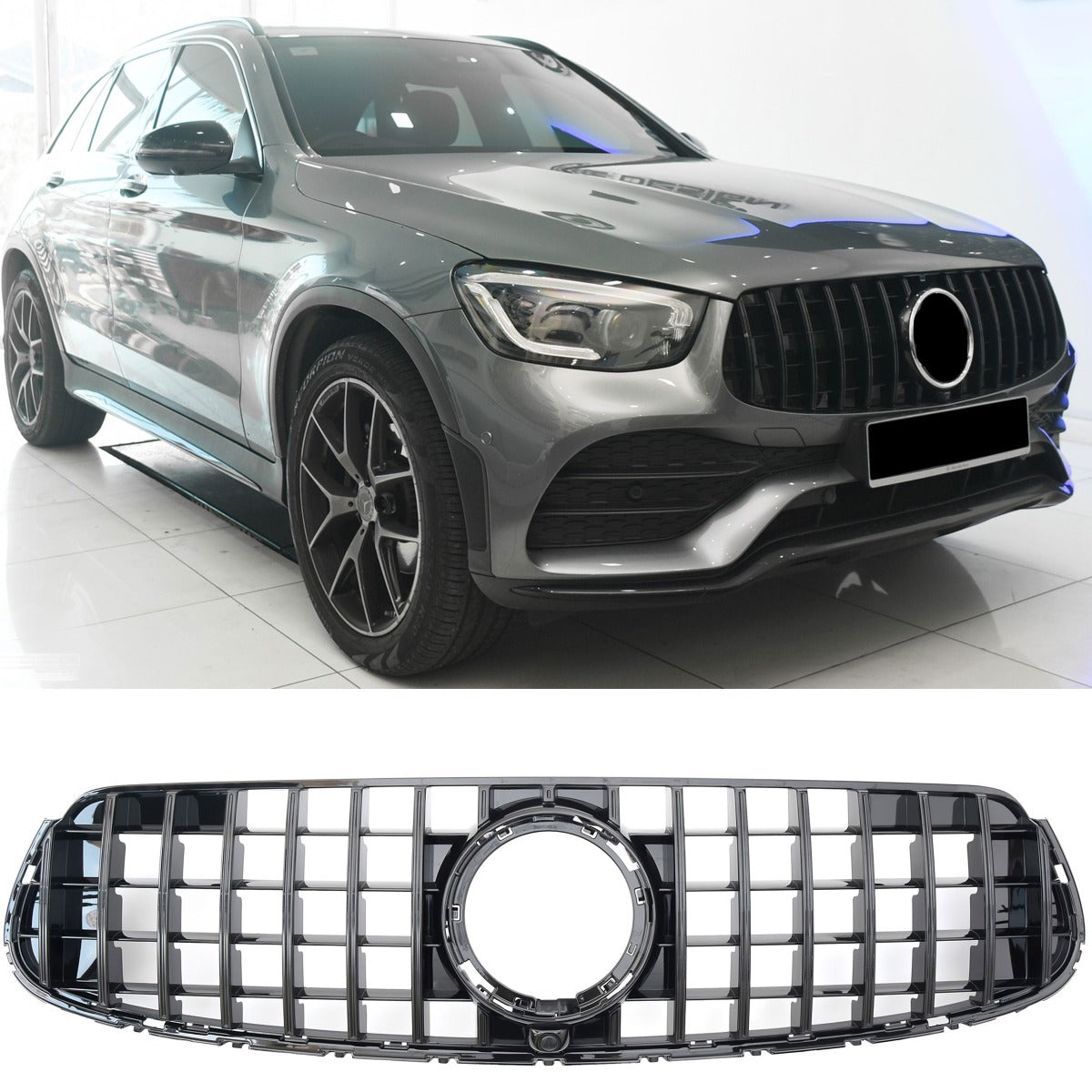 Sport Panamericana GT Kühlergrill hochglanz schwarz für Mercedes GLC X253/W253/C253 Facelift AMG Line