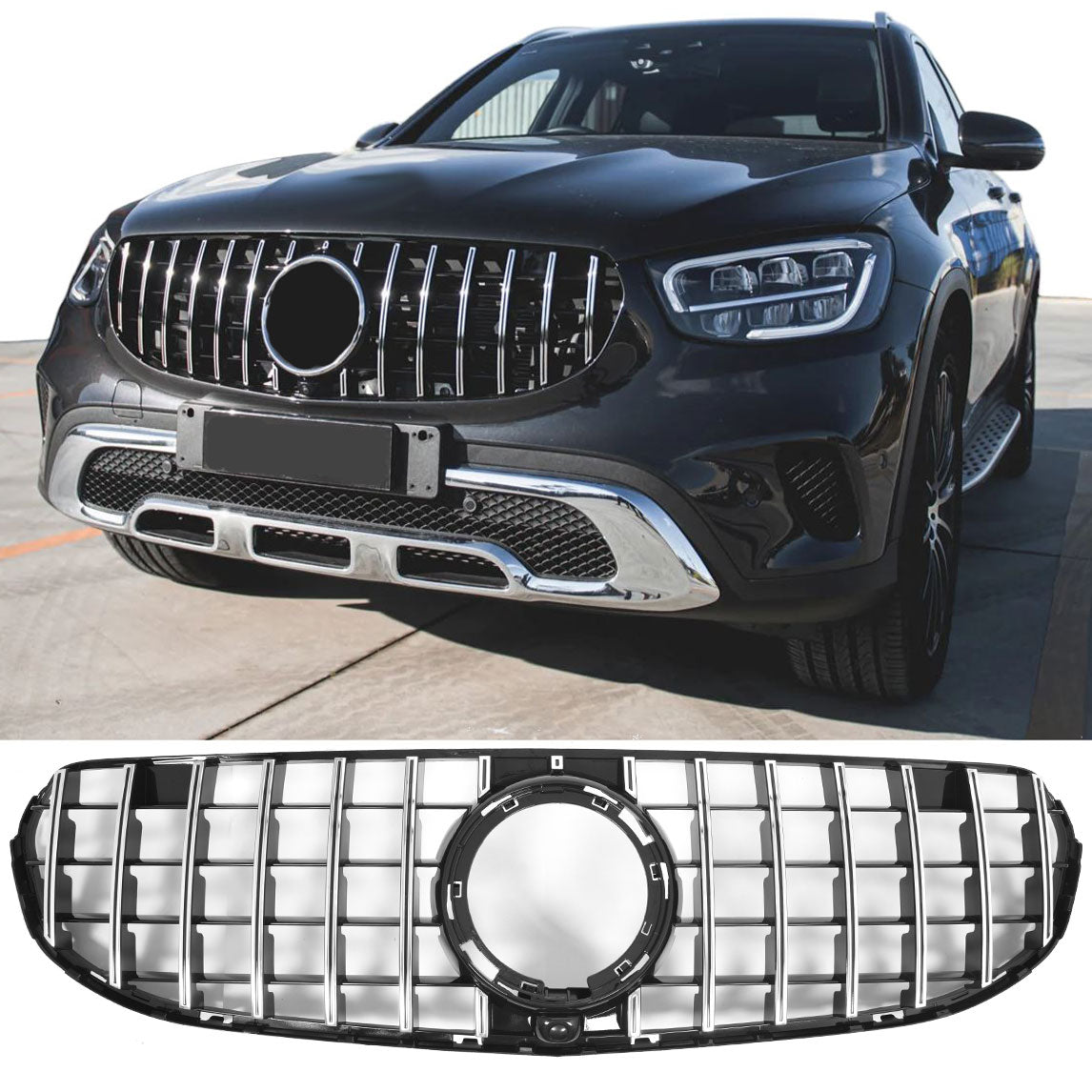 Sport Panamericana GT Kühlergrill hochglanz schwarz Mercedes GLC X253/W253 Facelift Offroad-Paket