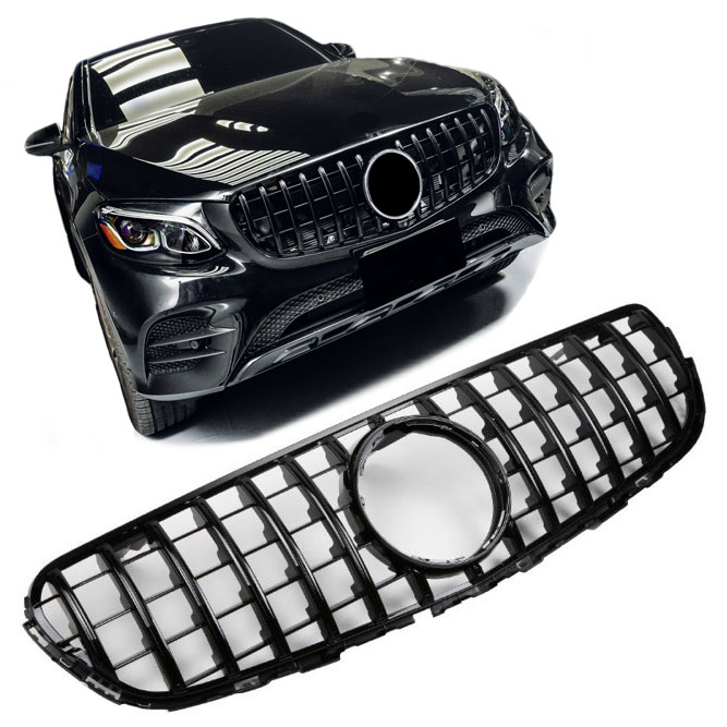Sport Panamericana GT Kühlergrill hochglanz schwarz für Mercedes GLC W253 X253 C253 Vorfacelift