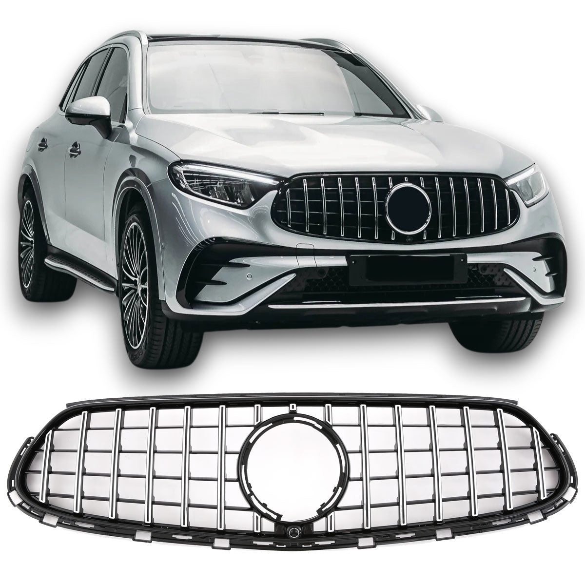 Sport Panamericana GT Kühlergrill für Mercedes GLC W254/C254/X254 AMG Line ab 06/2022 hochglanz schwarz