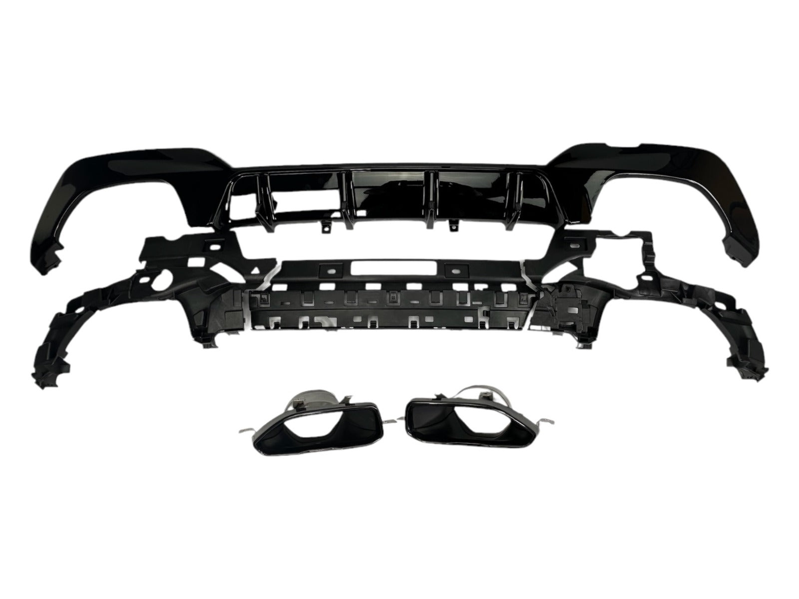 Diffusor mit Auspuffblenden hochglanz schwarz für BMW 3er G20/G21 M Paket 2019-2022