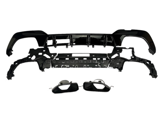 Diffusor mit Auspuffblenden hochglanz schwarz für BMW 3er G20/G21 M Paket 2019-2022
