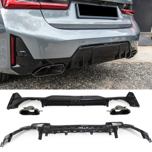 Diffusor mit verchromten Auspuffblenden BMW 3er G20/G21 LCI ab 07/2022 M Paket