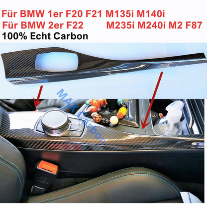 Dry Carbon DEKORLEISTEN Mittelkonsole für BMW F20 F21 F22 M2 M2C F87