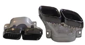 Auspuffblenden-Satz Edelstahl schwarz für Diffusor MDS-238600