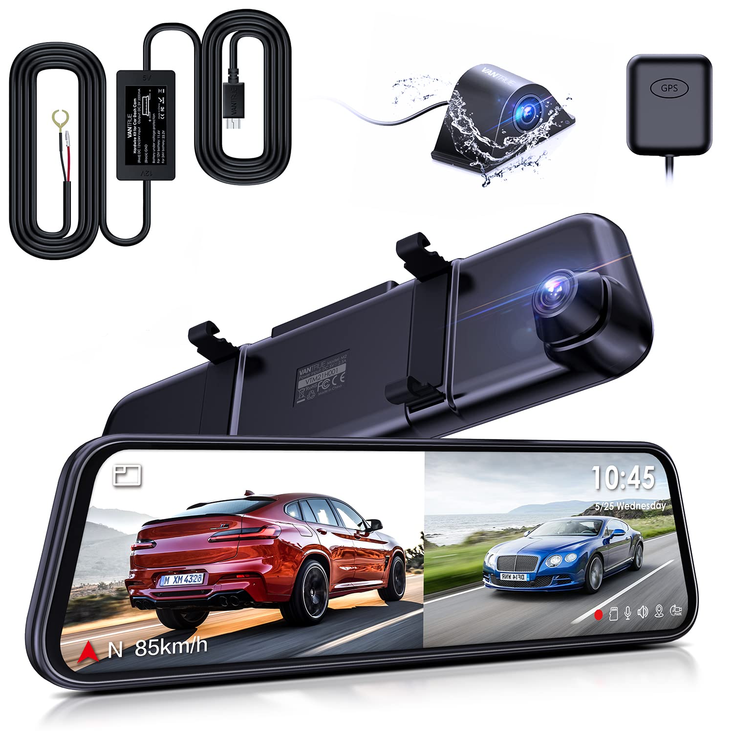 Vantrue Mirror 2 (M2) Streaming Mirror Dual Dashcam