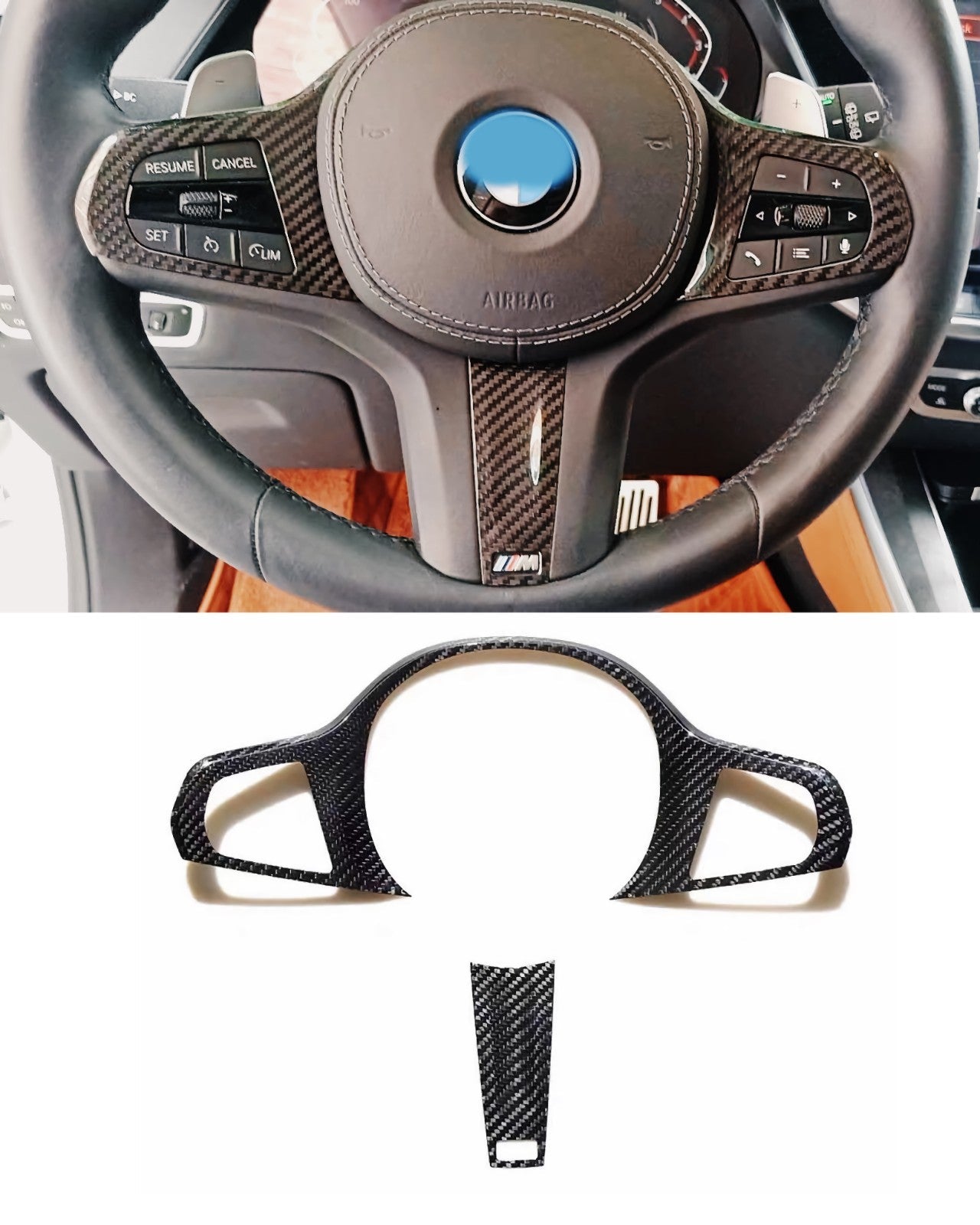 Dry CARBON Lenkrad Blenden Cover für BMW F40 F44 F39 G20 G21 G22 G23 G30 G31 G32 7er G11 G12 8er G14 G15 G16 G01 G02 G05 G06 G07
