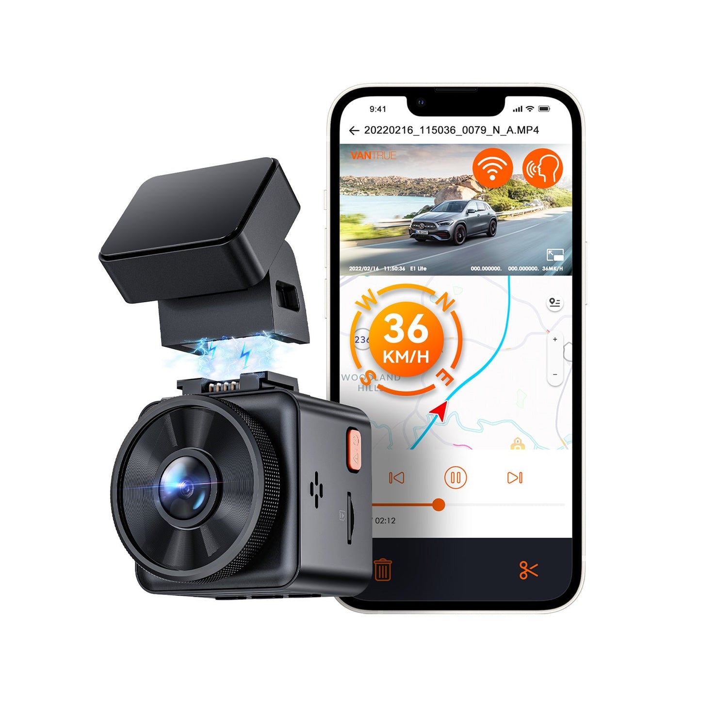 Vantrue Element 1 Lite Dashcam mit Full HD, GPS & WiFi