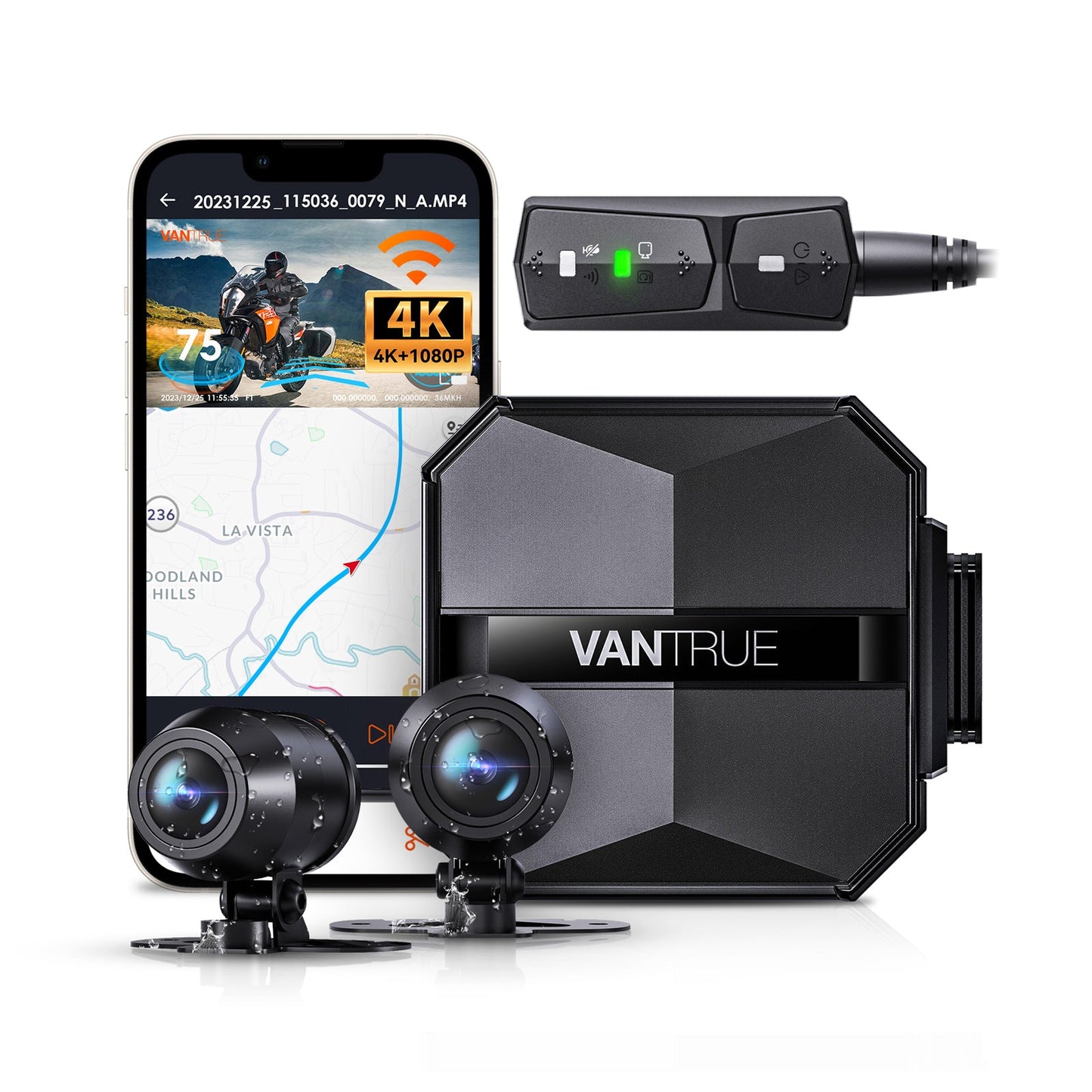 Vantrue F1 Motorrad Dashcam