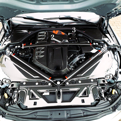 Dry Carbon Deckel Set - Öl Wasser Klima für BMW M2 G87 / M3 G80 G81 / M4 G82 G83 / X3M F97 / X4M F98
