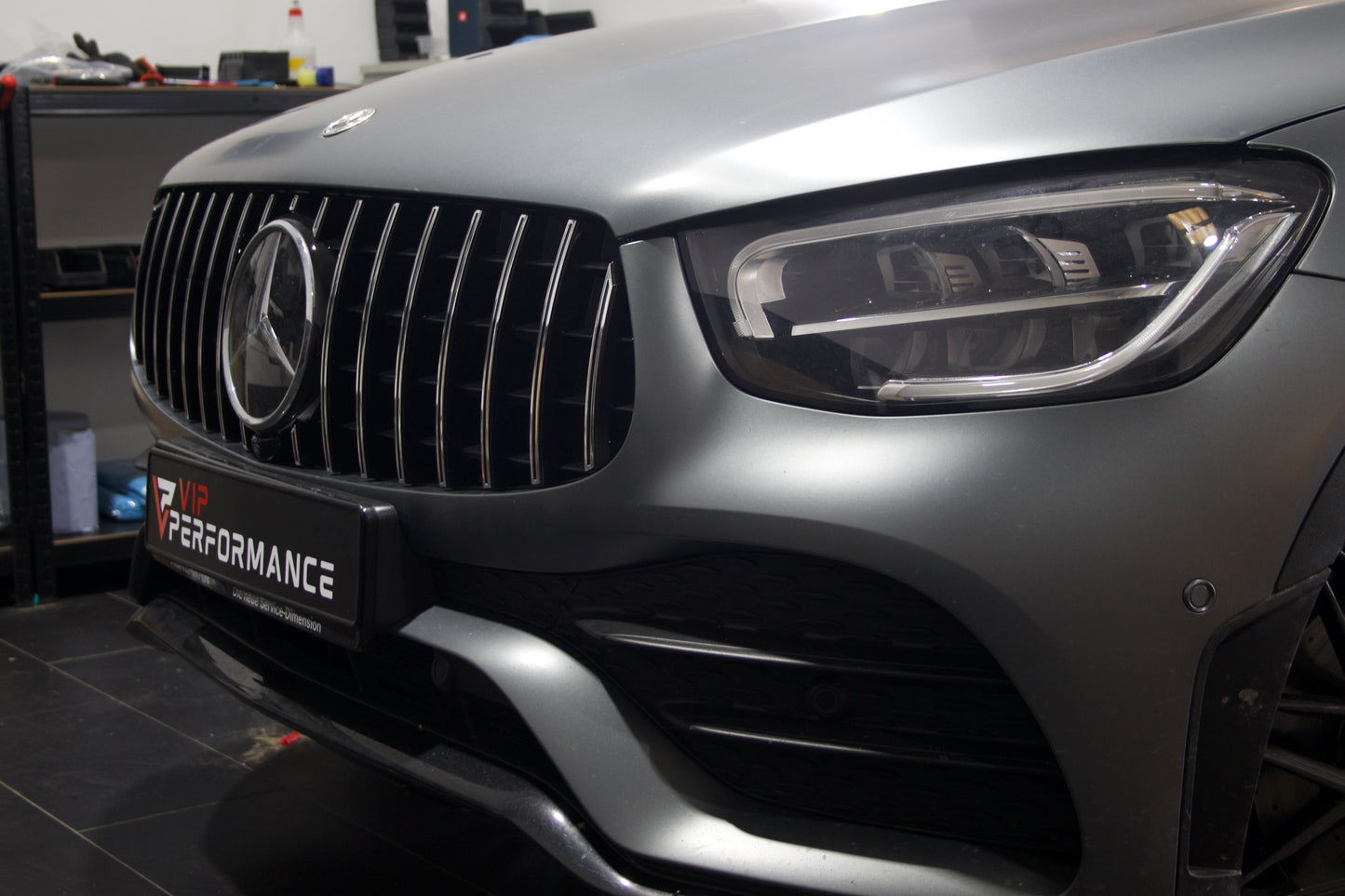 Sport Panamericana GT Kühlergrill hochglanz schwarz für Mercedes GLC X253/W253 Facelift AMG Line