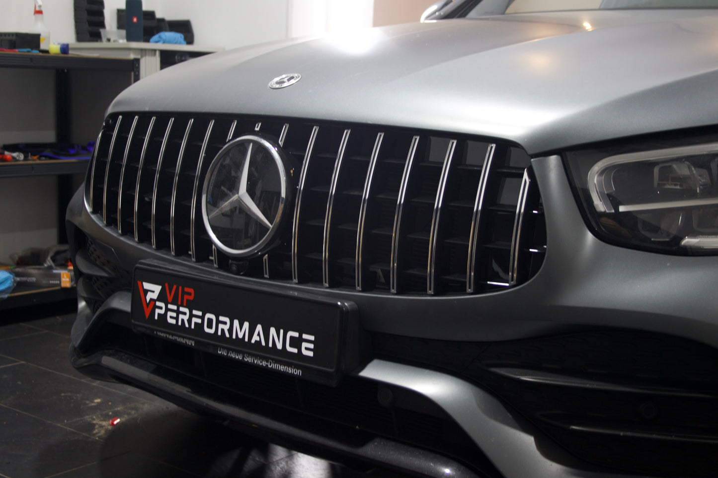 Sport Panamericana GT Kühlergrill hochglanz schwarz für Mercedes GLC X253/W253 Facelift AMG Line
