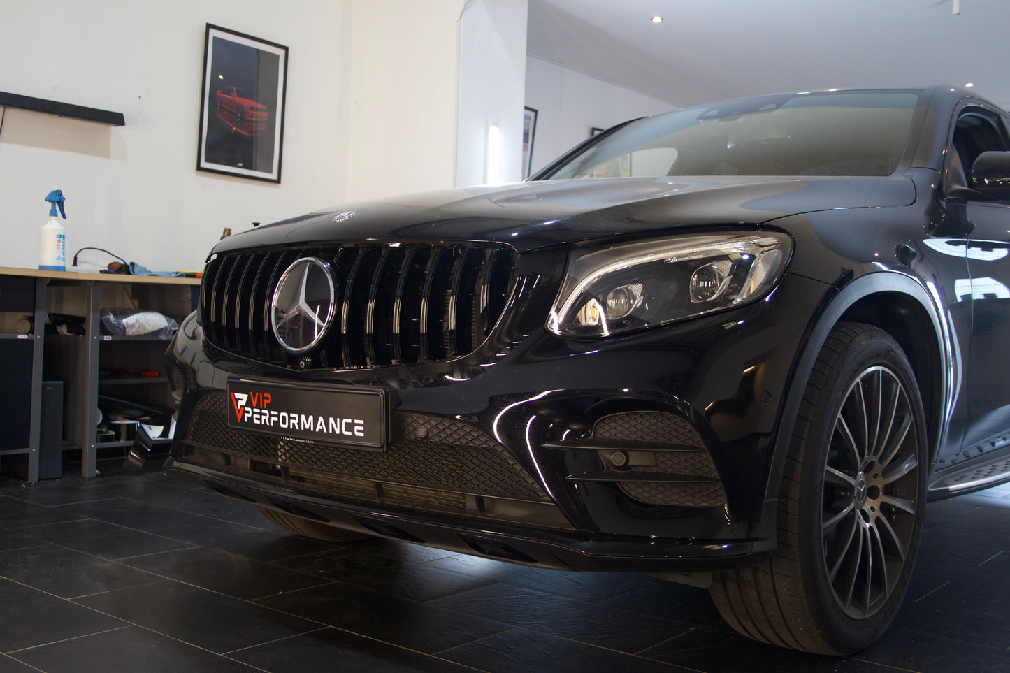 Sport Panamericana GT Kühlergrill hochglanz schwarz für Mercedes GLC W253 X253 C253 Vorfacelift