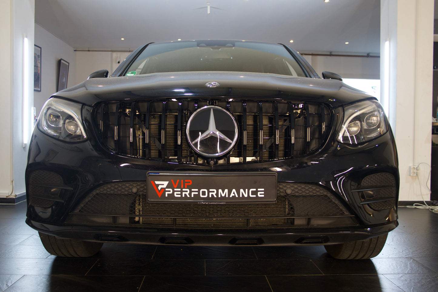 Sport Panamericana GT Kühlergrill hochglanz schwarz für Mercedes GLC W253 X253 C253 Vorfacelift