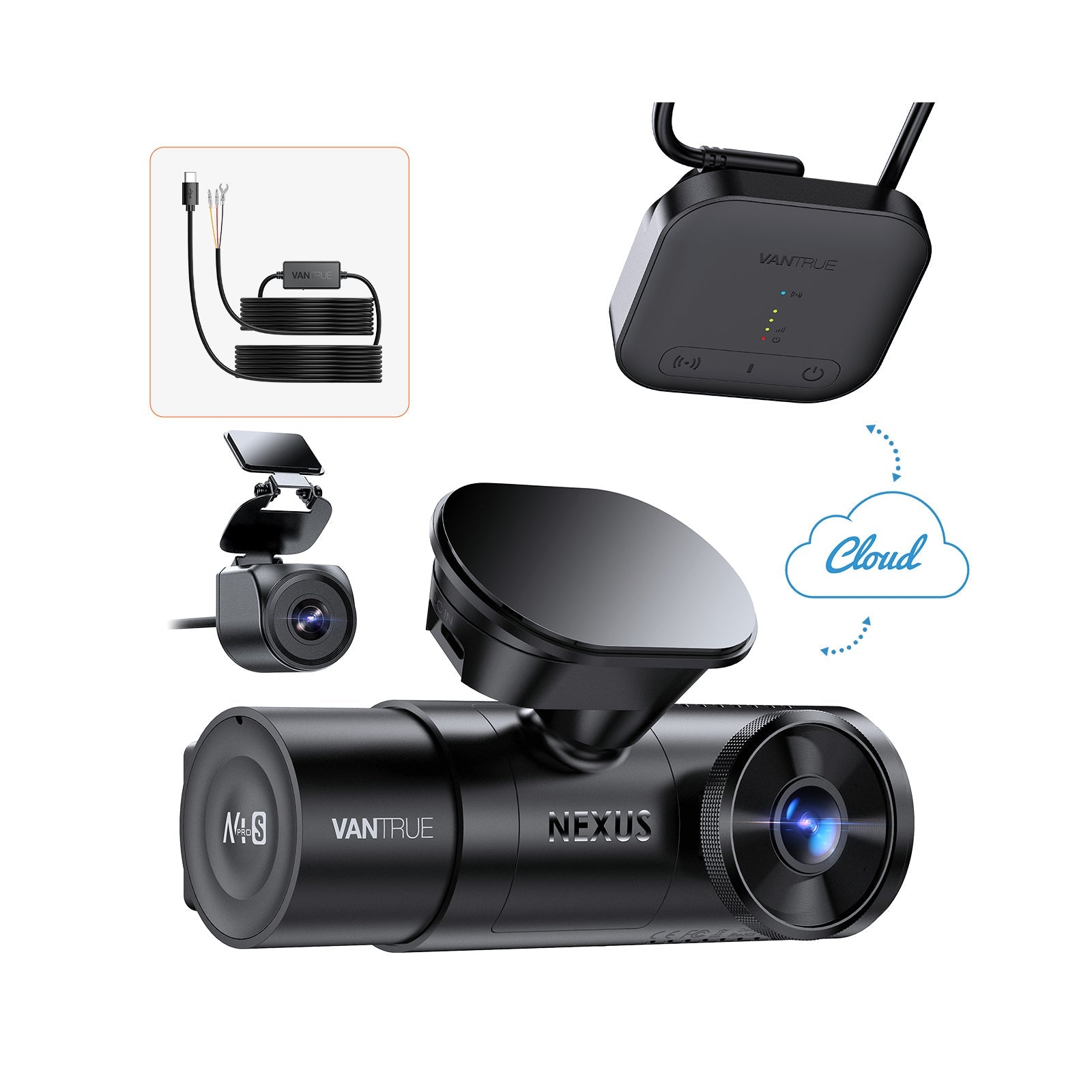 Vantrue N4 Pro S Dash Cam Bundle mit LTE Modul & Hardwire Kit