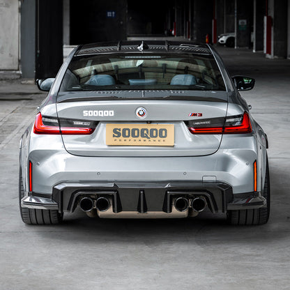 Dry Carbon Heckdiffusor Heck Winglet "SQ-B Style" für BMW M3 G80 G81 / M4 G82 G83 inkl. LCI