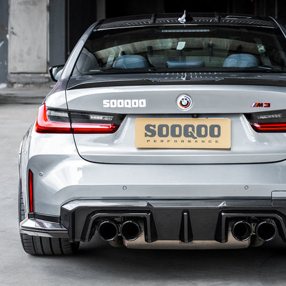 Dry Carbon Heckdiffusor Heck Winglet "SQ-B Style" für BMW M3 G80 G81 / M4 G82 G83 inkl. LCI