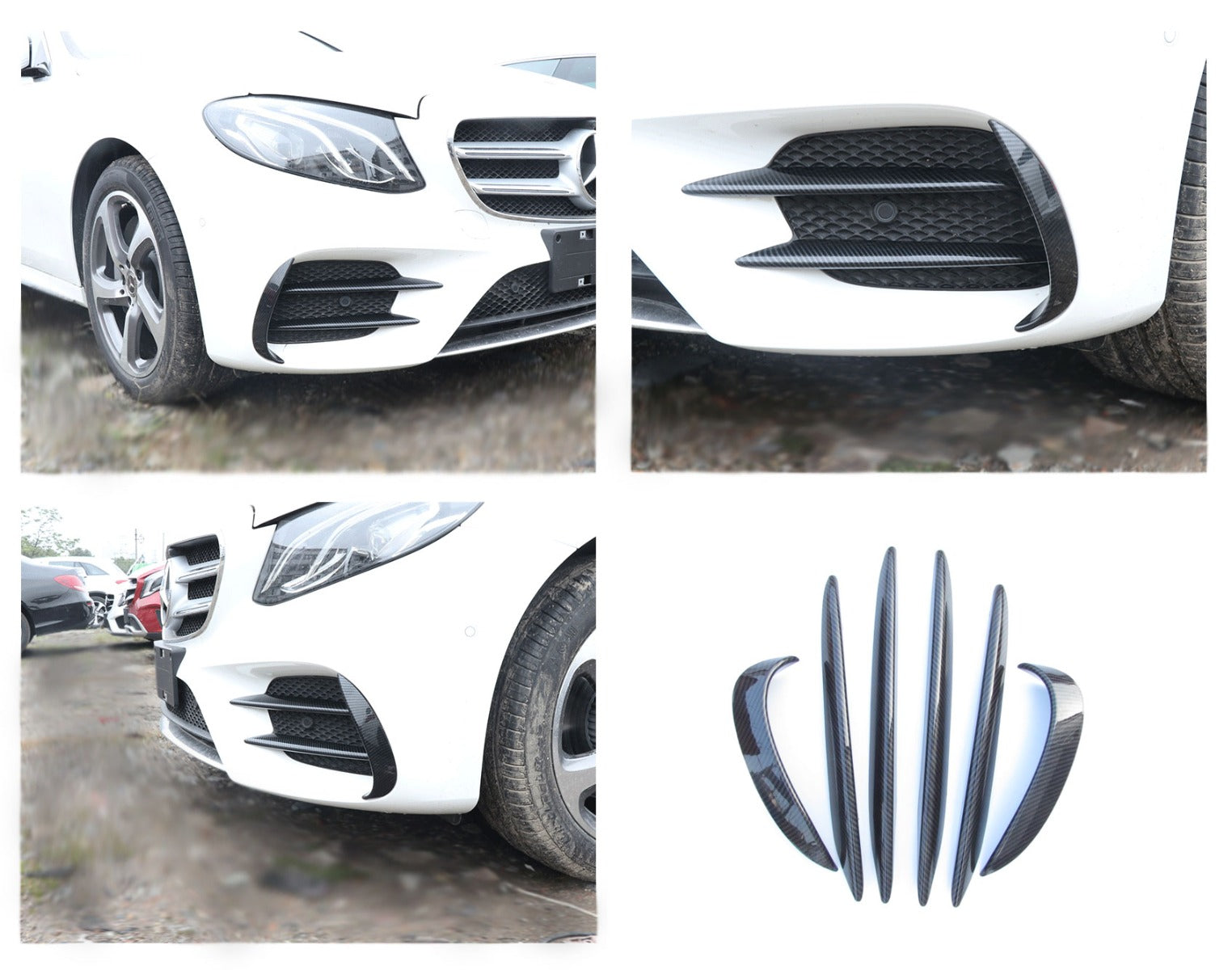 Aero Flaps + Fins Carbon Optik für Mercedes E-Klasse W213/S213/C238/A238 AMG Line Vorfacelift