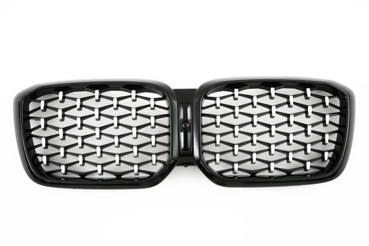 Sport Nierengrill Diamant-Design schwarz chrom für BMW X3 X4 G01 G02 LCI ab 2021