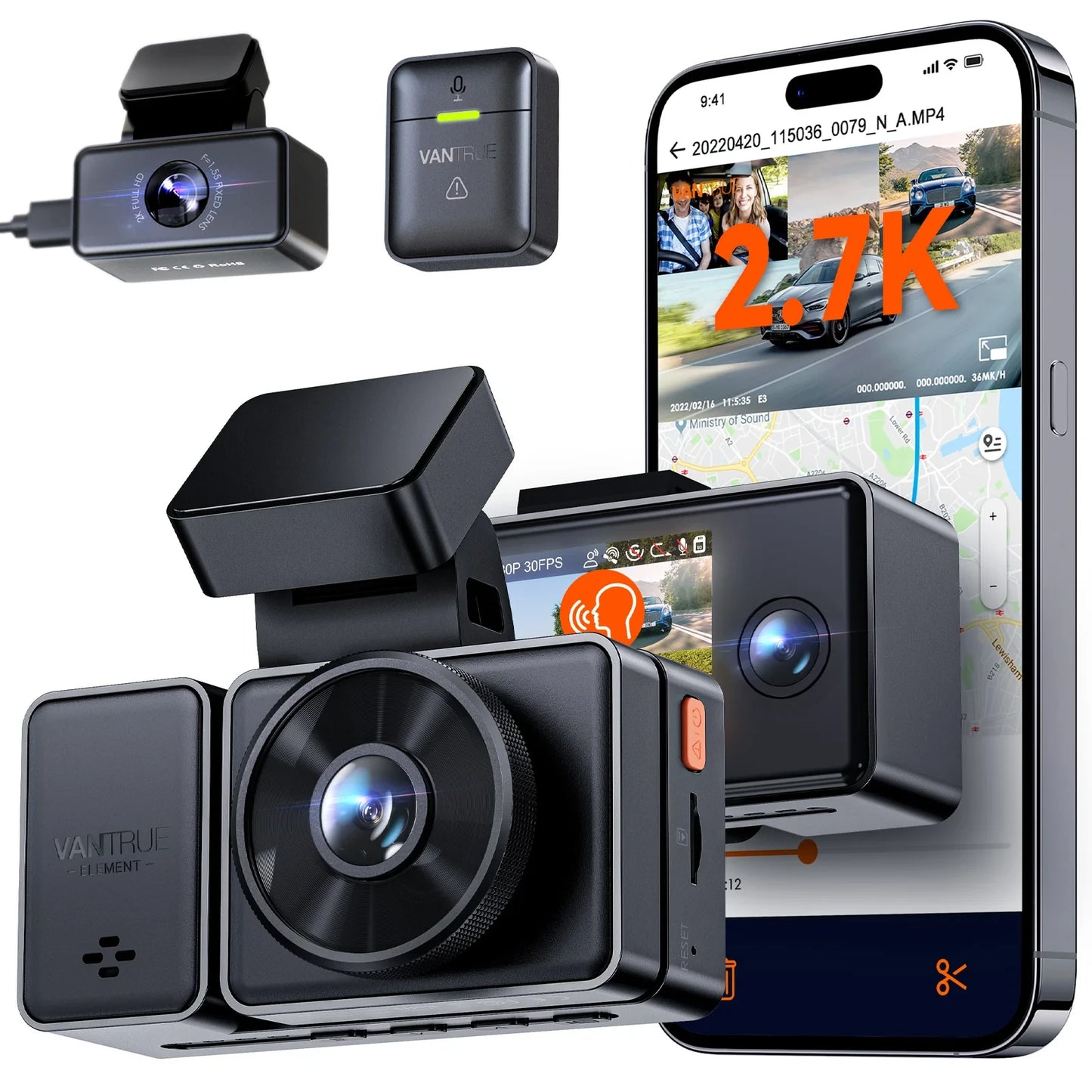 Vantrue Element 3 3-Kanal Dashcam