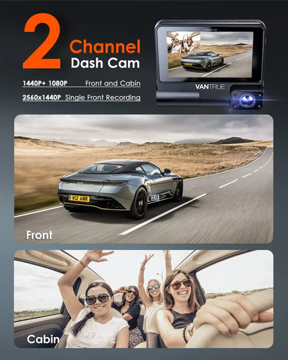 Vantrue OnDash S2 3CH 3-Channel WiFi Dashcam mit GPS