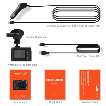 Vantrue N1 Pro Mini 1080P Full HD Dashcam 2023