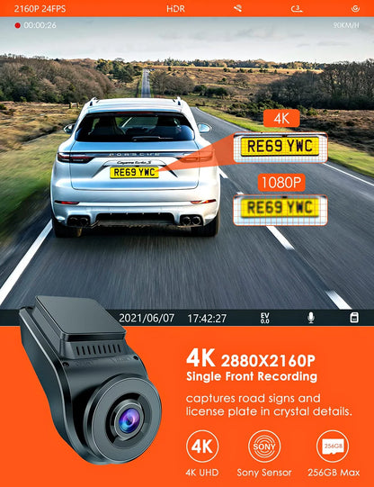 Vantrue OnDash S1 4K Radar Detection Parking Dashcam