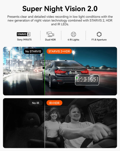 Vantrue N2X Dash Cam Bundle mit LTE Modul und Hardwire Kit