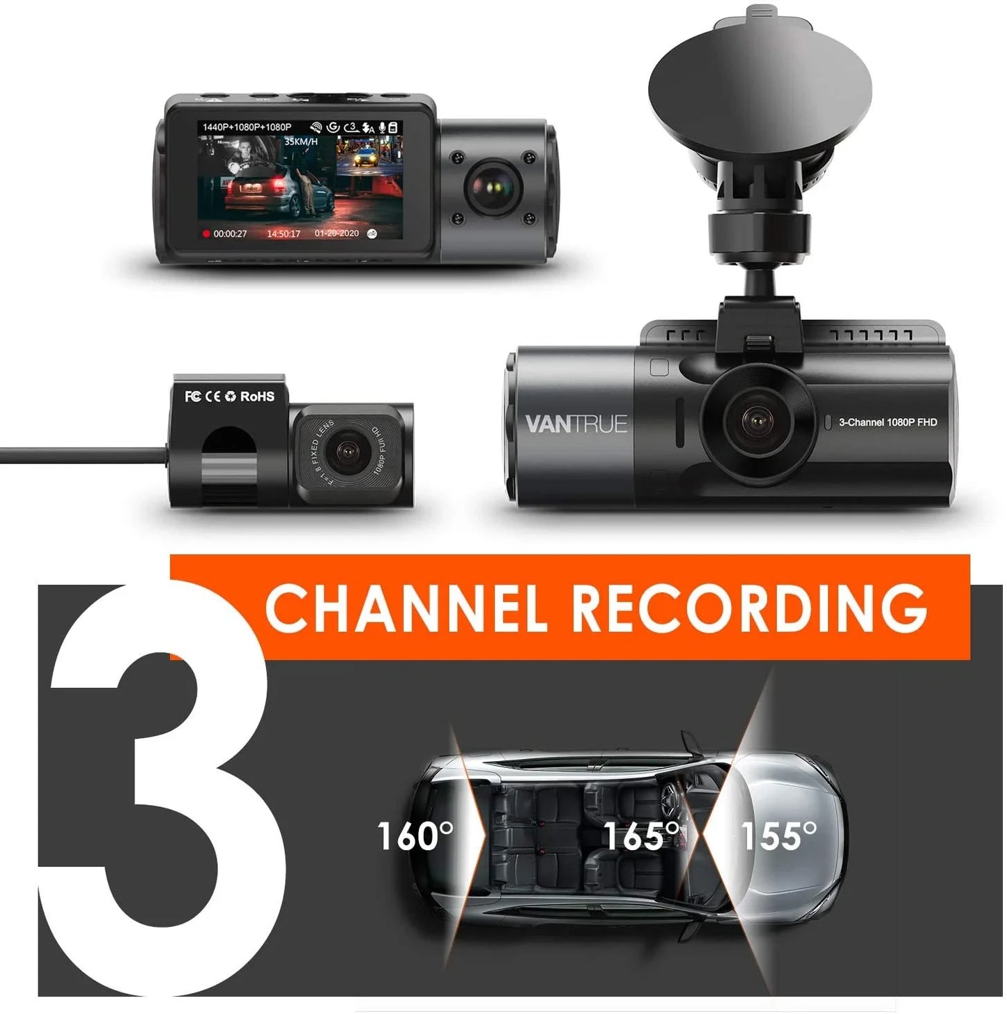 Vantrue N4 3 Channel Dashcam