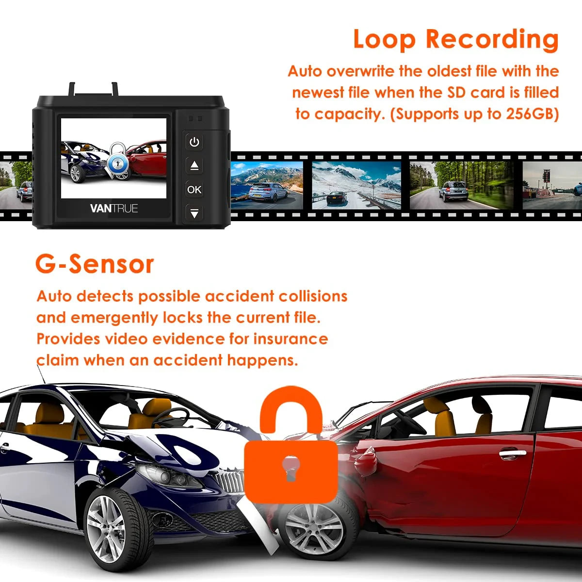 Vantrue N1 Pro Mini 1080P Full HD Dashcam 2023